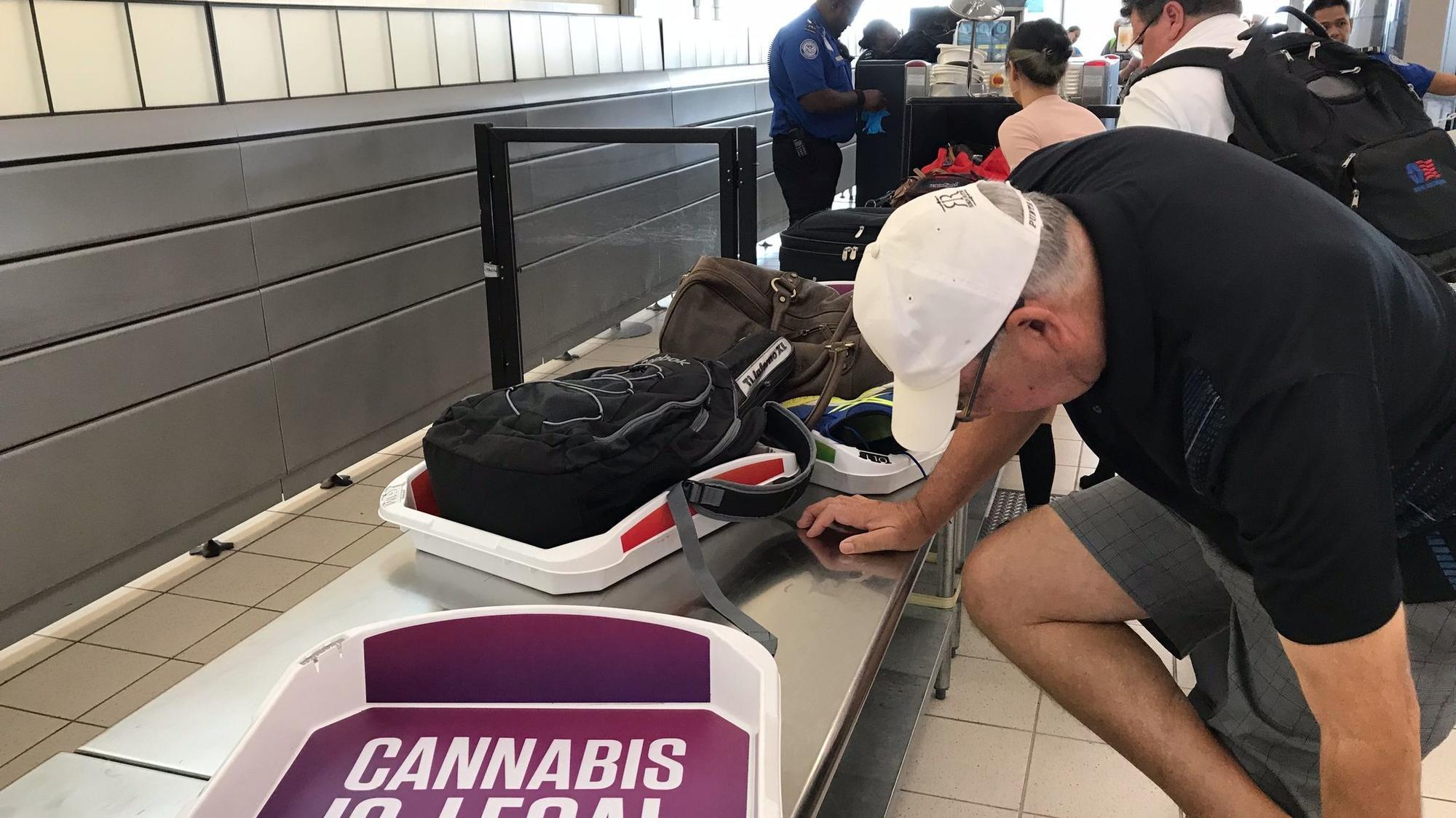 California Another cultural tipping point Cannabis ads appear in TSA checkpoint trays at Ontario airport