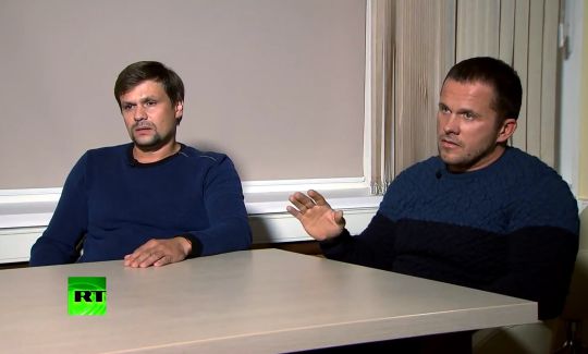 Ruslan Boshirov (L) and Alexander Petrov, suspected by the British authorities of the poisoning