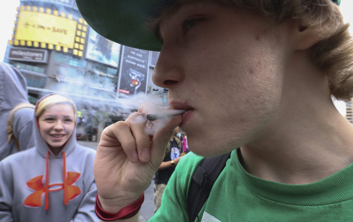 teen smoking weed