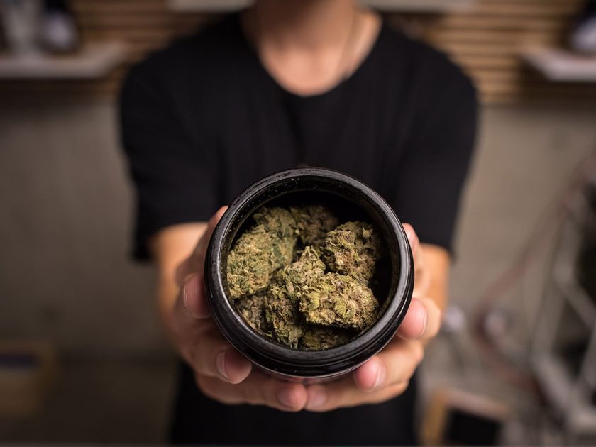 cannabis in jar